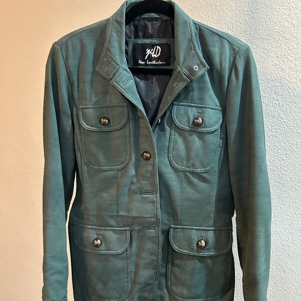 Turquoise 100% soft leather  jacket